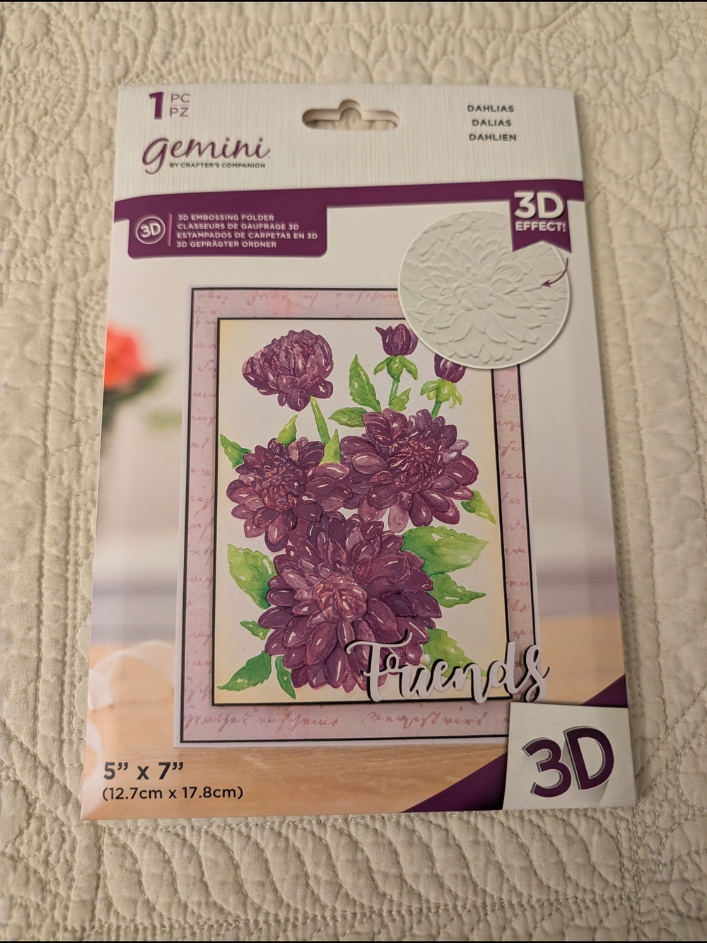 Gemini 3D Embossing Folder - Purple Dahlia Floral